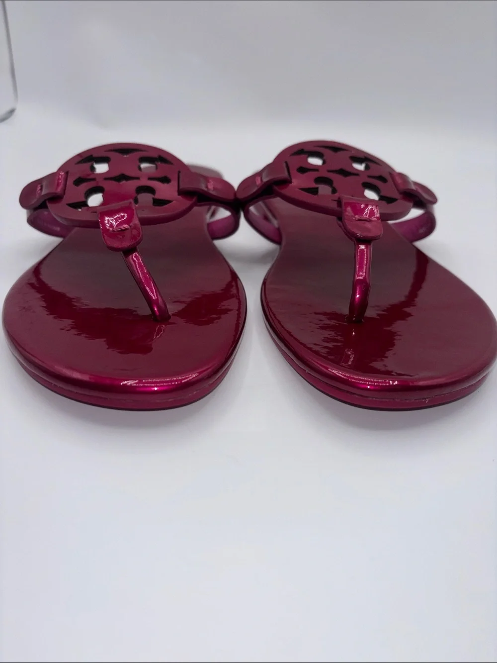 Tory Burch Metallic Fuchsia Miller Thong Sandals